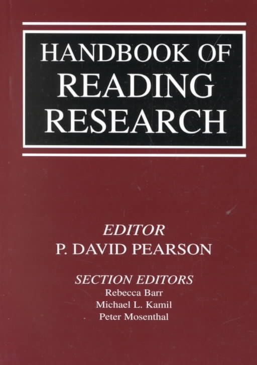 Handbook of Reading Research By P. David Pearson 9780805841503