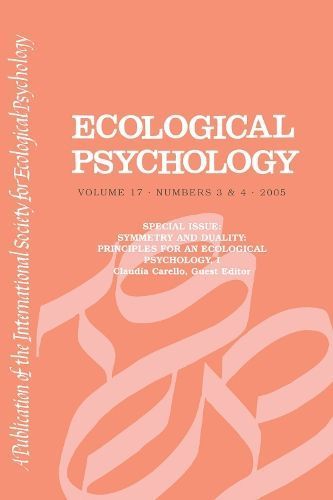 Symmetry And Duality Eco V17#3&4 By William M. Mace (editor)