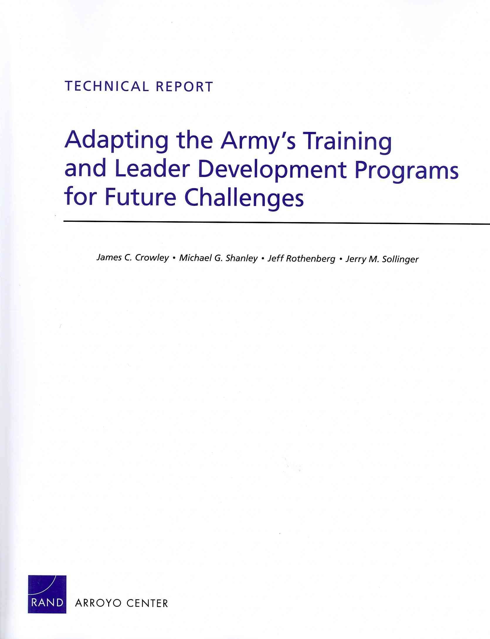 Adapting the Army's Training and Leader Development Programs for Future Challenges