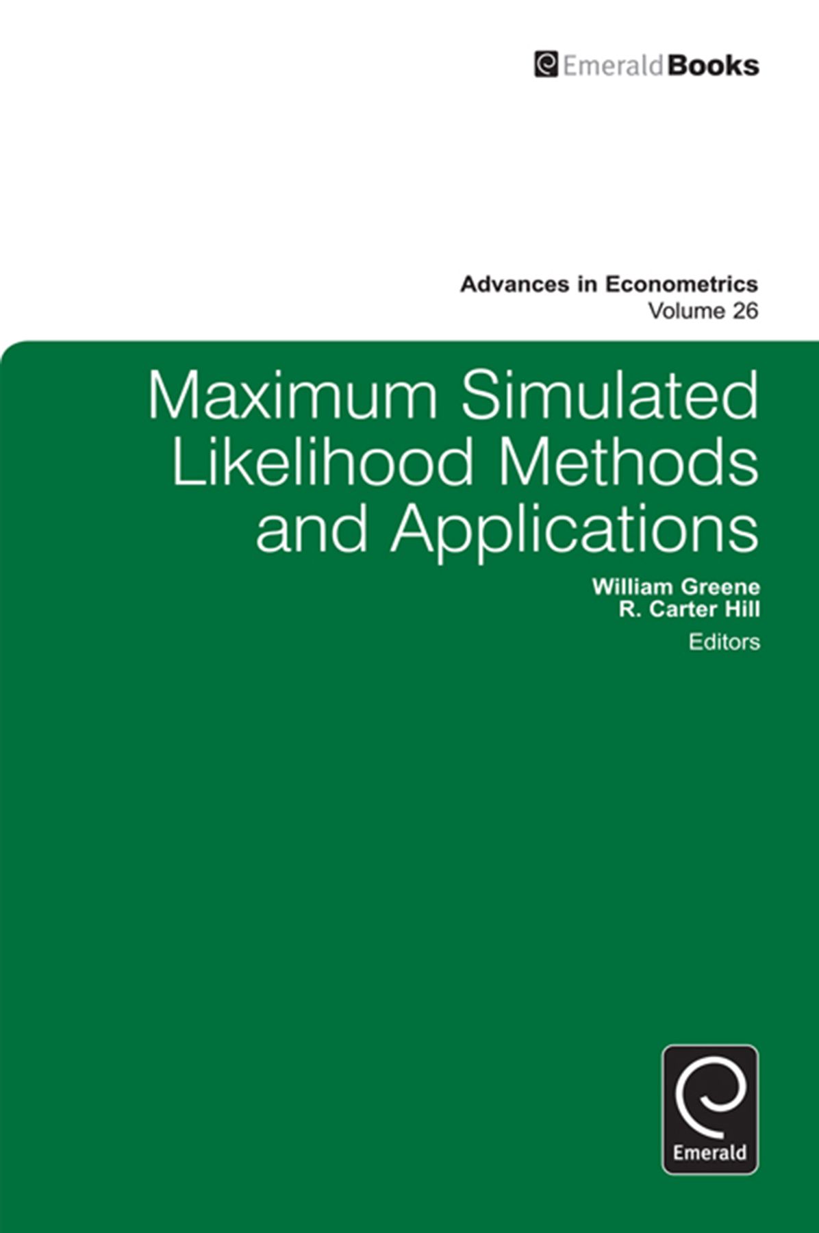 Maximum Simulated Likelihood Methods and Applications 9780857241498