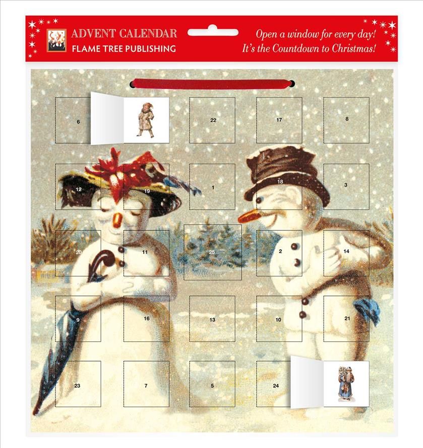 Mr & Mrs Snowman advent calendar (with stickers) By Flame Tree Studio