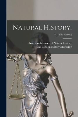 Natural History.; v.115 no.7 (2006) 9781014045379 (Paperback)