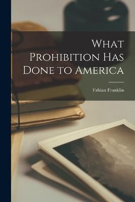 What Prohibition has Done to America By Franklin 9781018995595