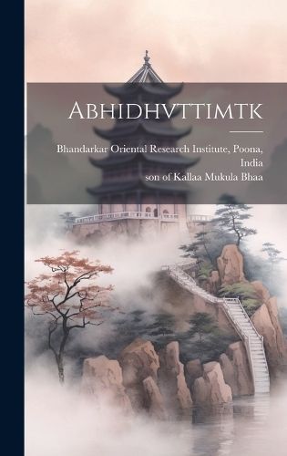 Abhidhvttimtk By Mukula Bhaa 9781020217272 (Hardback)