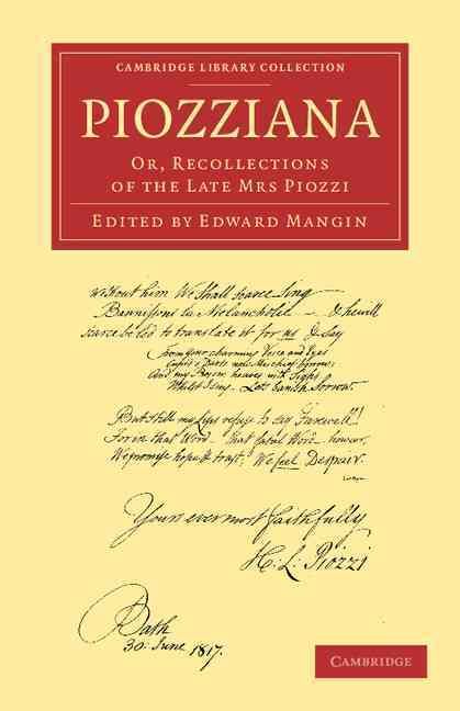 Piozziana By Hester Lynch Piozzi (author), Edward Mangin (editor)