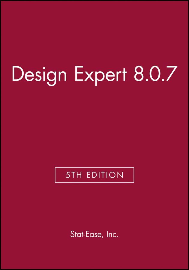 Design Expert 8.0.7 By Stat-Ease, Inc. 9781118381083 (CD-ROM)