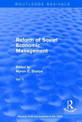 Reform of Soviet Economic Management By Sharpe, Myron E 9781138036468