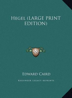 Hegel By Edward Caird 9781169850200 (Hardback)