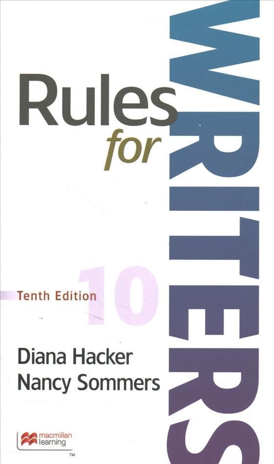 Rules for Writers By Diana Hacker, Sommers Nancy 9781319244255