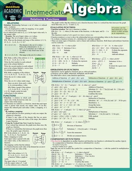 Intermediate Algebra By Expolog LLC 9781423244202 (Poster)