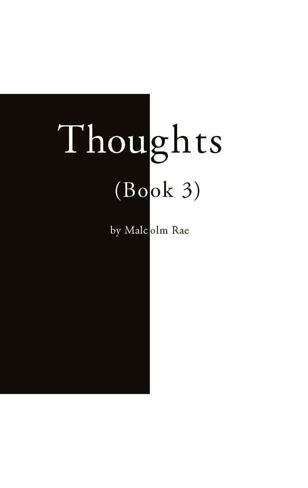 Thoughts By Malcolm Rae 9781426917172 (Paperback)