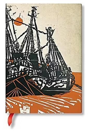 Mooring (Alistair Bell Collection) Midi Lined Hardcover Journal (Elastic Band Closure)