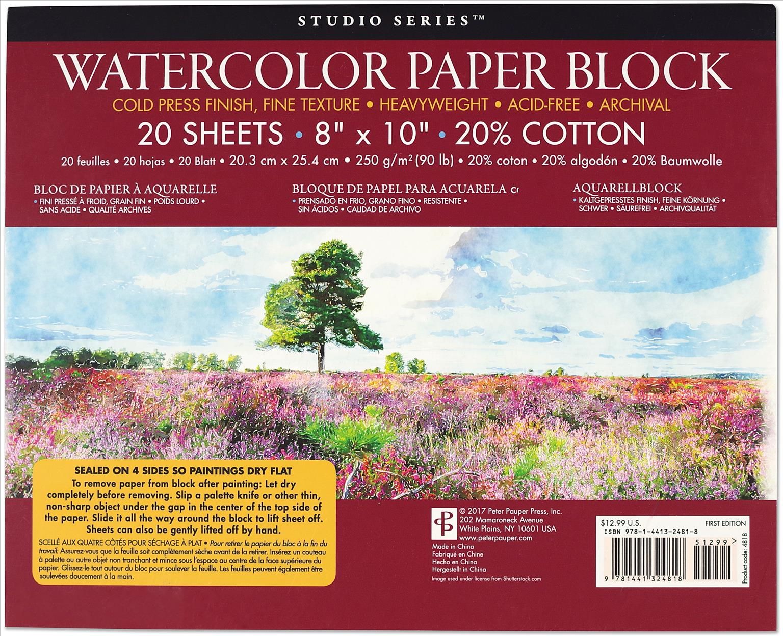 Studio Series Watercolor Block By Inc Peter Pauper Press (creator)