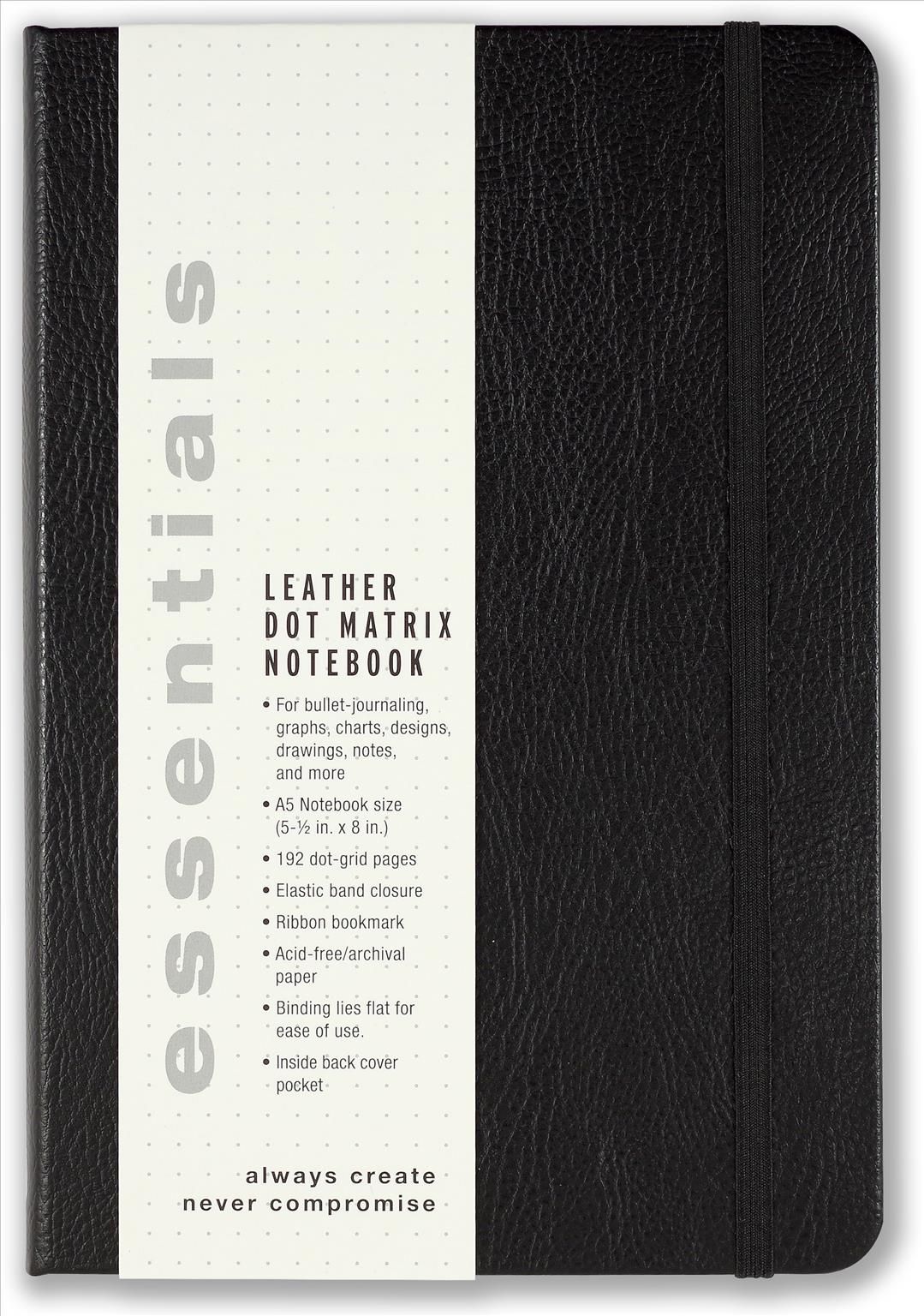 Essentials Lg Blk Dot Mtx Leather By Inc Peter Pauper Press (creator)