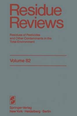 Residue Reviews By Francis A. Gunther, Jane Davies Gunther (Paperback)