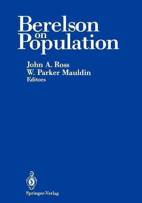 Berelson on Population 9781461283829 (Paperback)