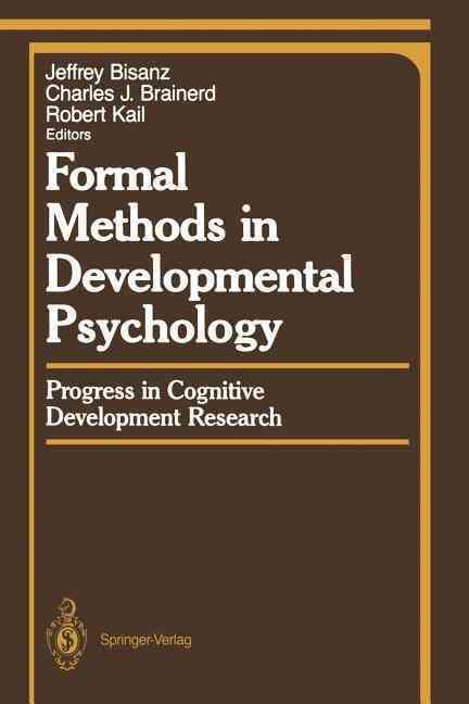 Formal Methods in Developmental Psychology Progress in Cognitive Development Research