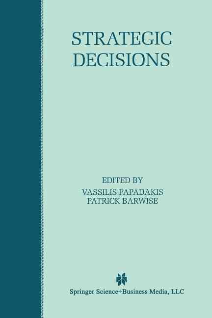 Strategic Decisions 9781461378402 (Paperback)