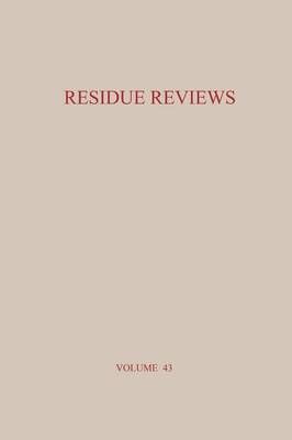 Residue Reviews By Francis A. Gunther, Jane Davies Gunther (Paperback)