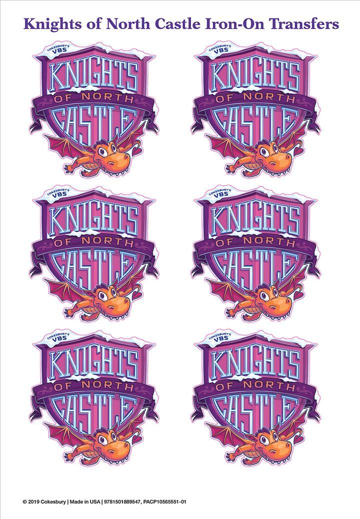 Vacation Bible School (Vbs) 2020 Knights of North Castle Iron-On Transfers (Pkg of 12)