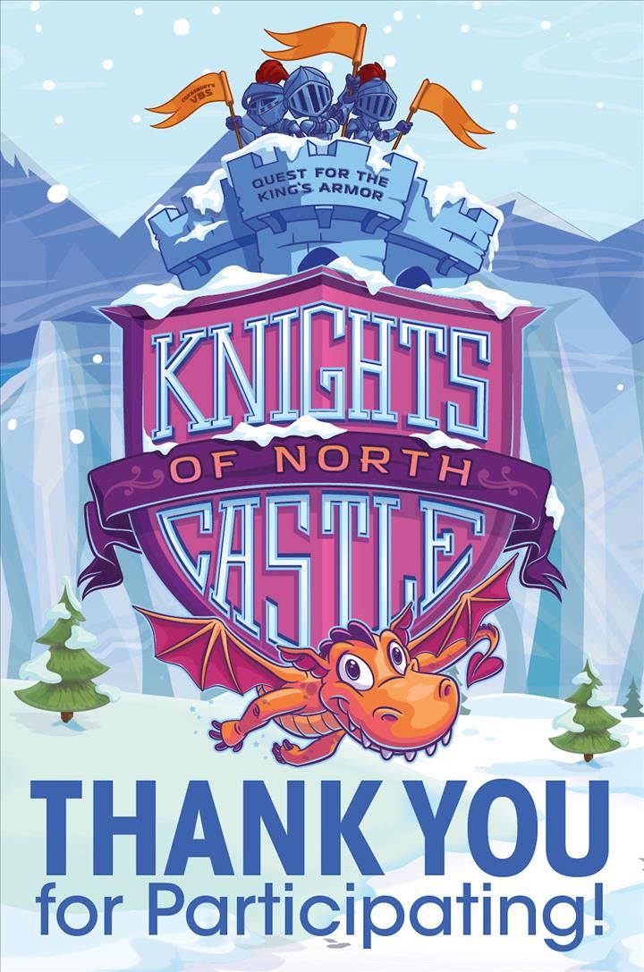 Vacation Bible School (Vbs) 2020 Knights of North Castle Thank You Postcards (Pkg of 24)