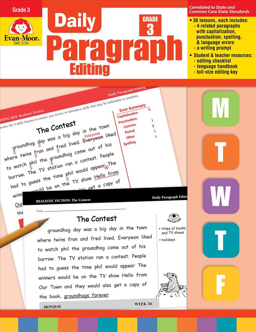 Daily Paragraph Editing, Grade 3 Teacher Edition 9781557999573