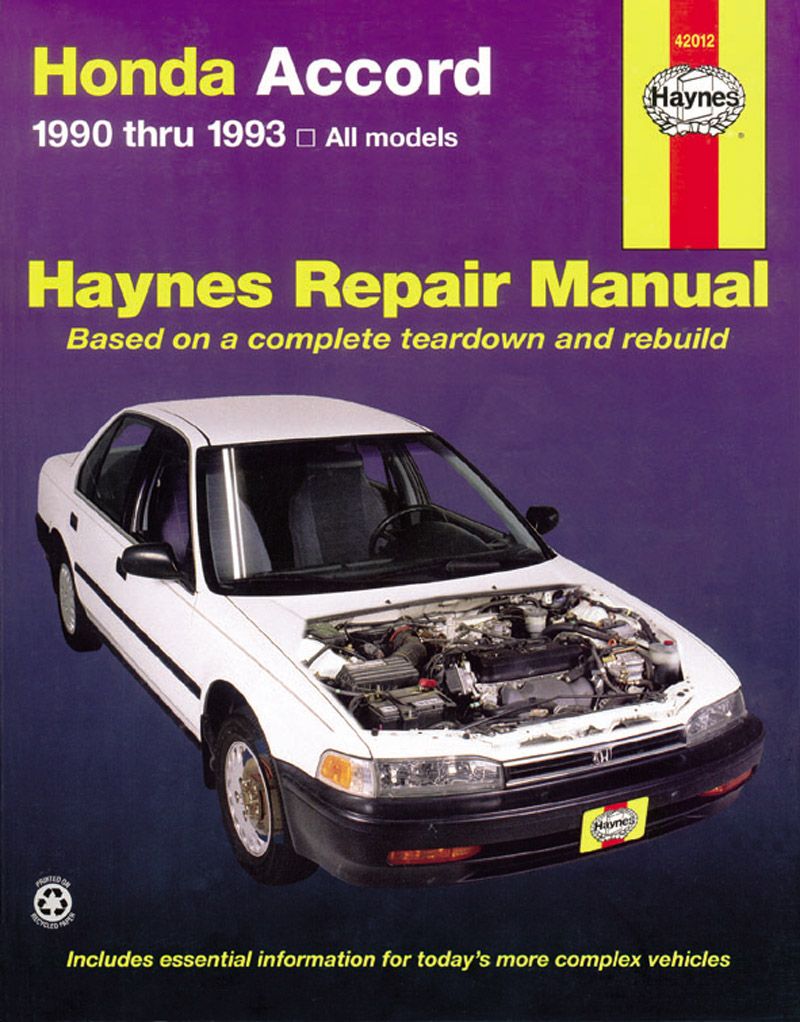 Honda Accord (1990-1993) Haynes Repair Manual (USA) 9781563920677