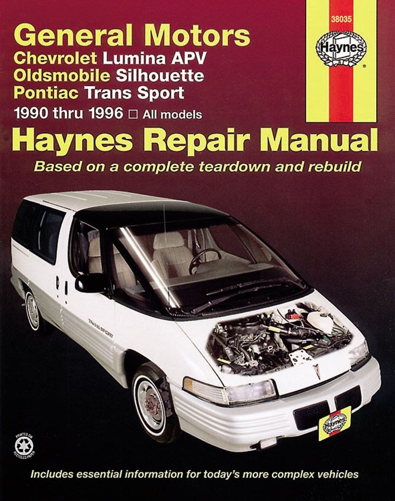 General Motors covering Chevrolet Lumina APV, Oldsmobile Silhouette & Pontiac Trans Sport models (1990-1996) Haynes Repair Manual (USA)