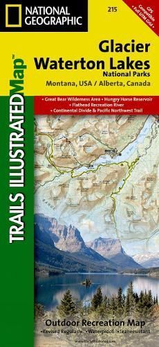 Glacier/Waterton Lakes National Parks By National Geographic Maps