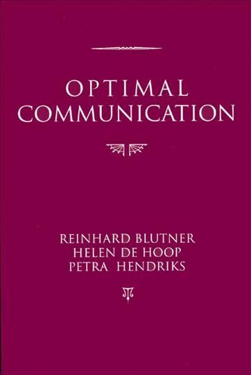 Optimal Communication By Reinhard Blutner 9781575865140 (Paperback)