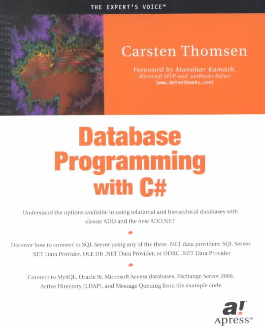 Database Programming With C# By Carsten Thomsen 9781590590102