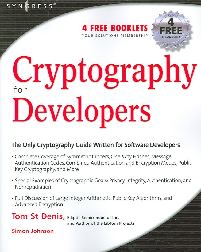 Cryptography for Developers By St Denis 9781597491044 (Paperback)