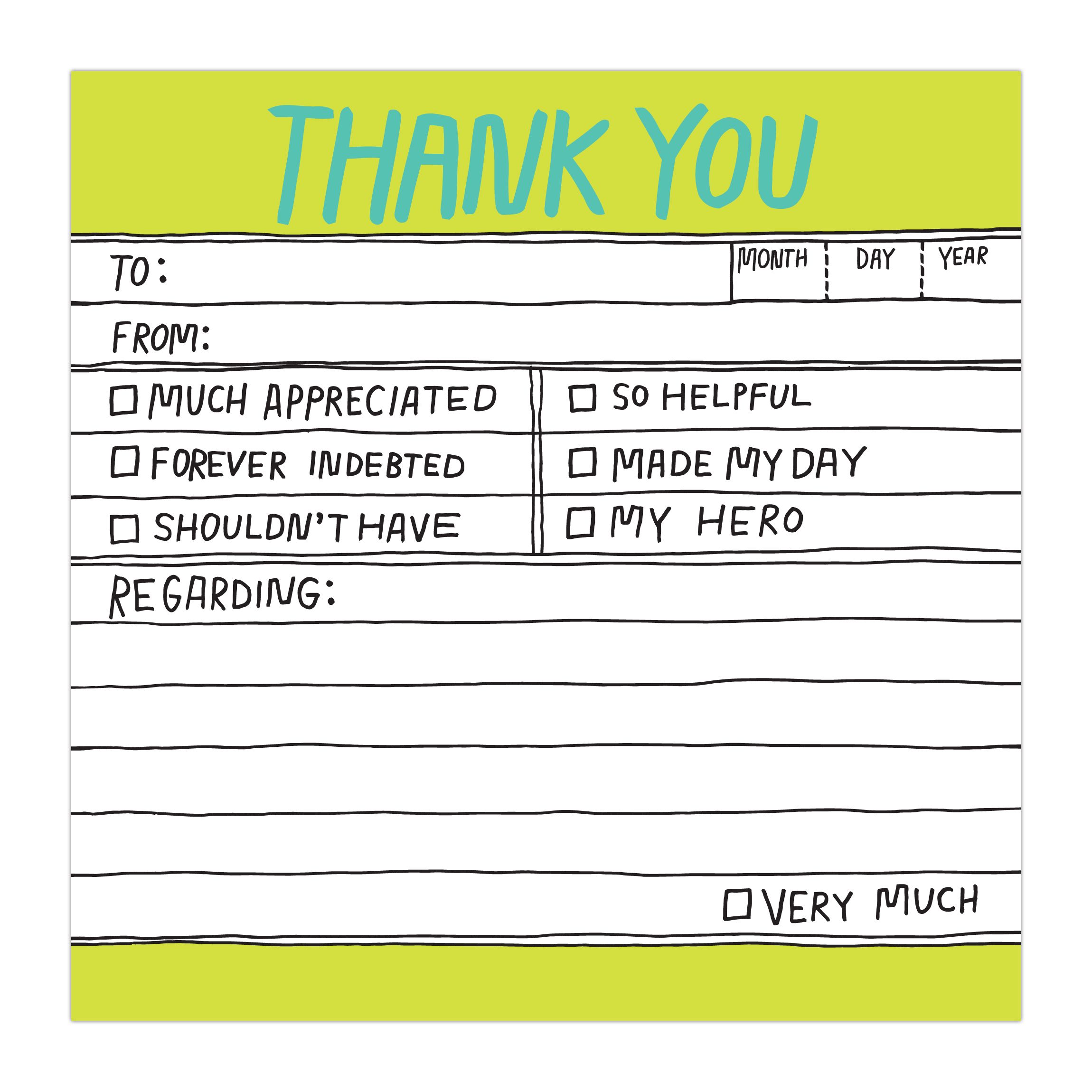 Knock Knock Hand Lettered Sticky Note Thank You By Knock Knock