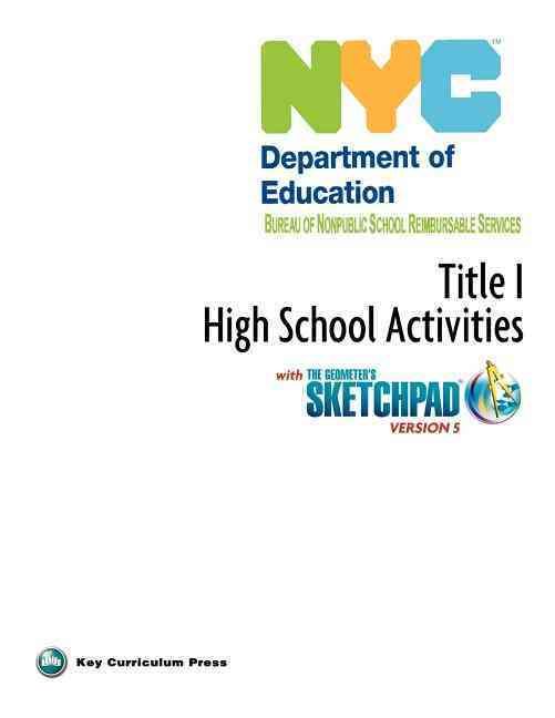 NYC Title 1 High School Activities With the Geometer's Sketchpad V5