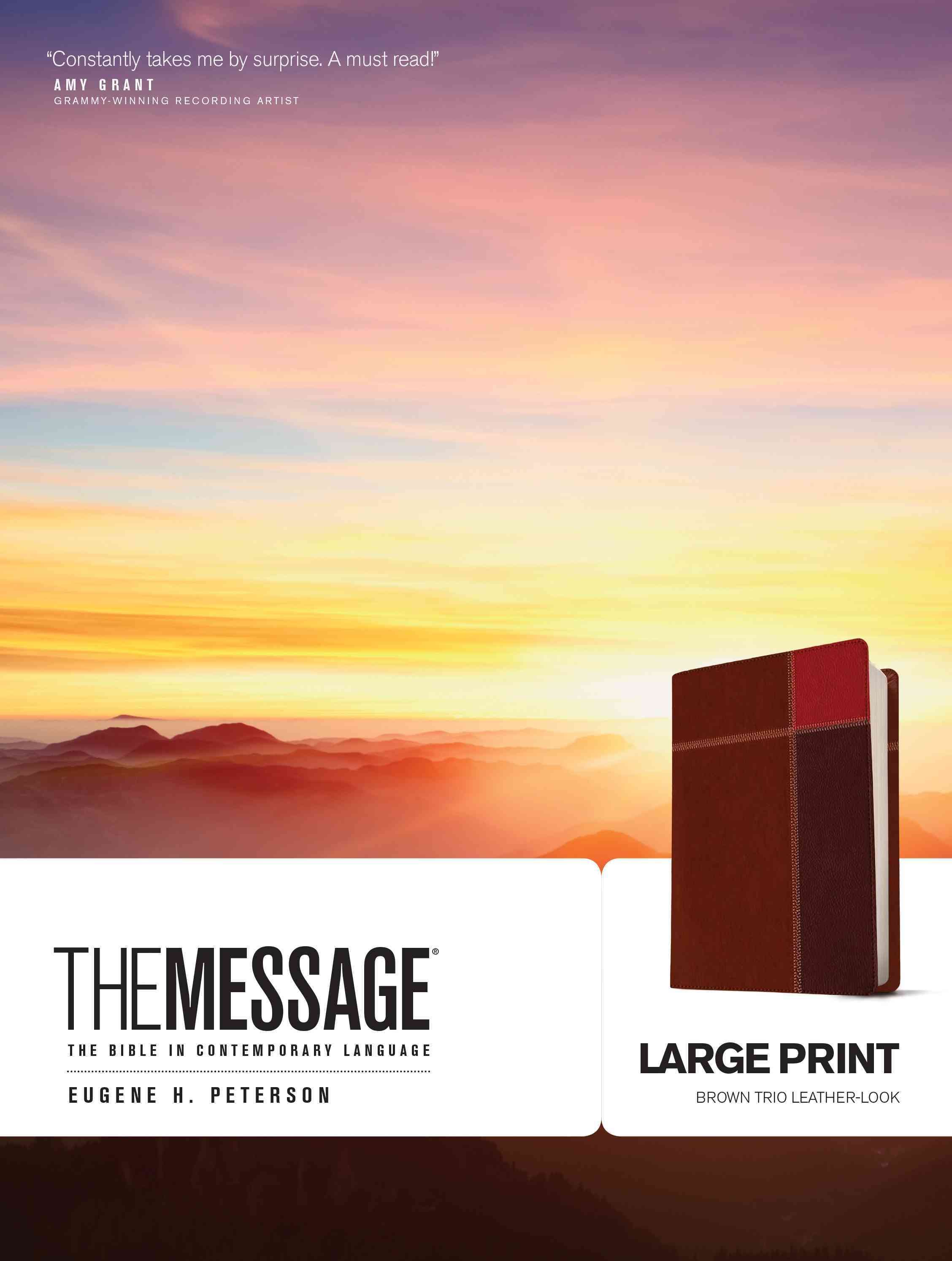 The Message Large Print (Leather-Look, Brown Trio) 9781612914879