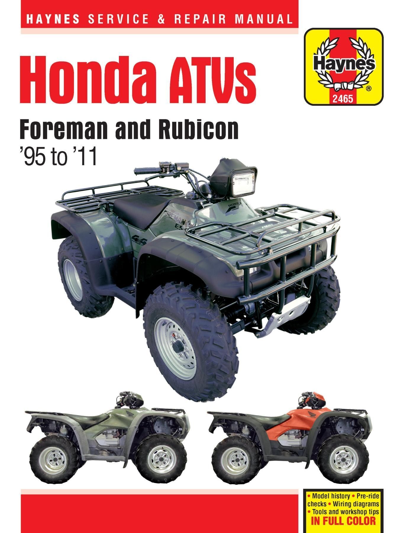 Honda Foreman ATV (95 -11) By Haynes Publishing 9781620921975
