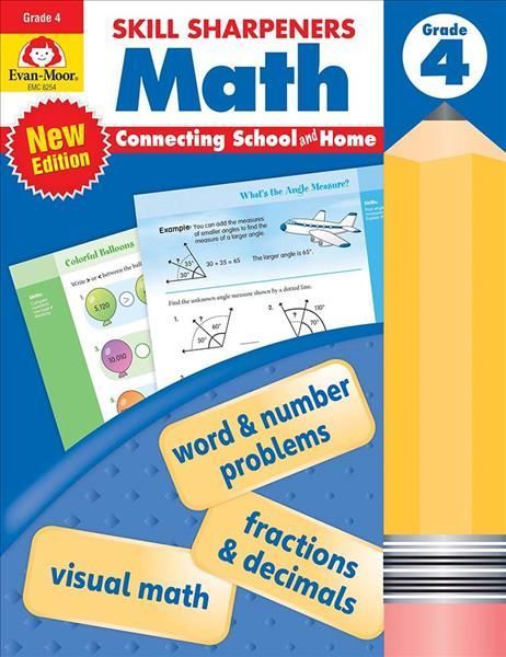 Skill Sharpeners: Math, Grade 4 Workbook By Evan-Moor Corporation