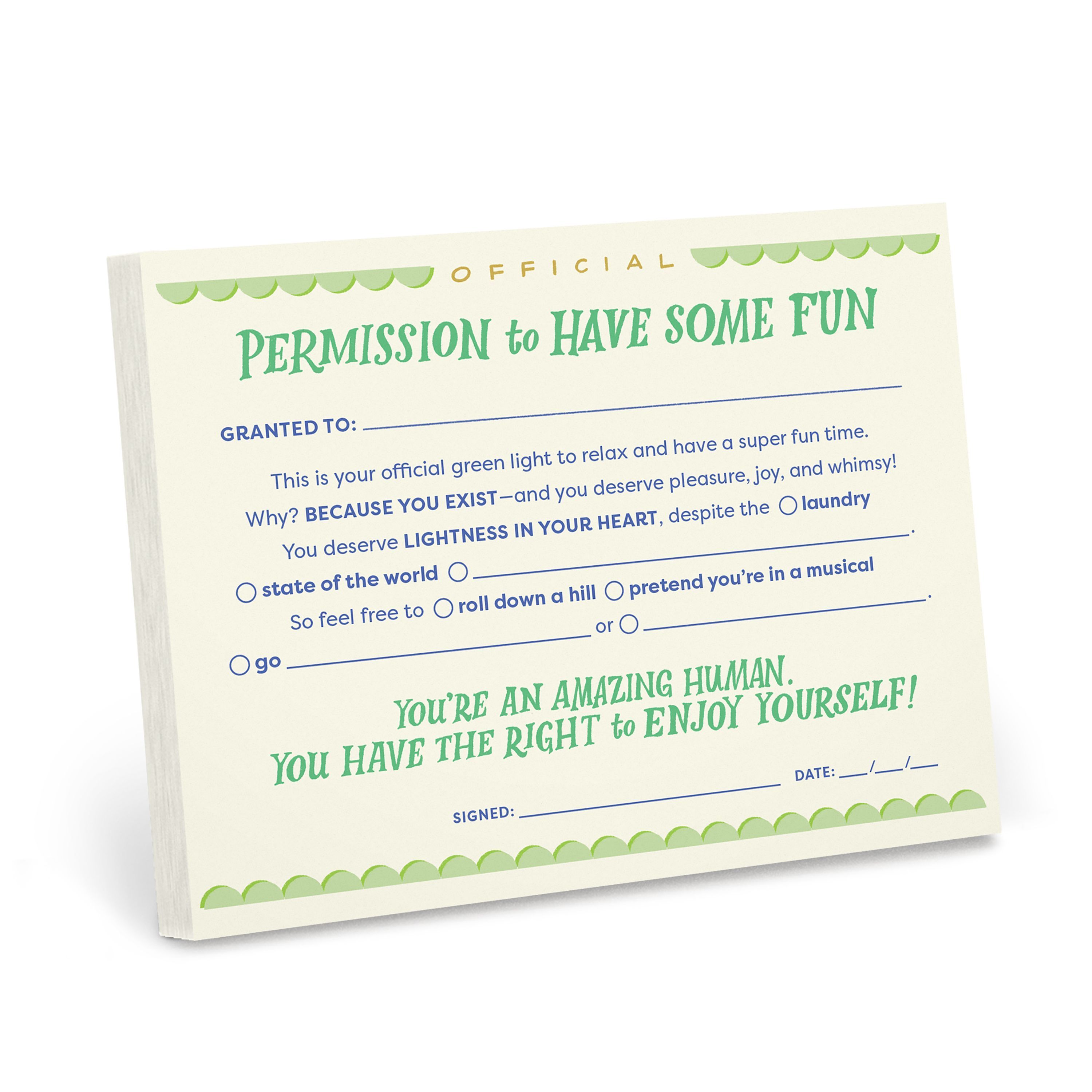 Em & Friends Permission to Have Some Fun Notepad By Em & Friends