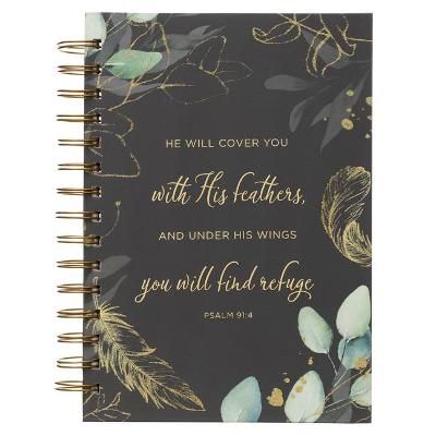 Large Wire Journal He Will Cover You Psalm 91:4 By Christian Art Gifts