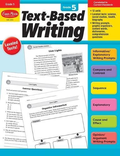 Text-Based Writing, Grade 5 Teacher Resource By Evan-Moor Corporation