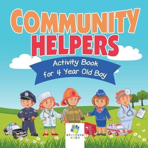 Community Helpers Activity Book for 4 Year Old Boy By Educando Kids