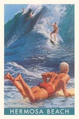 Vintage Journal Hermosa Beach, Surfers By Found Image Press