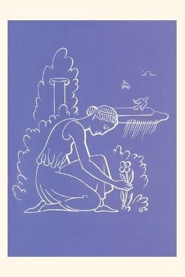 Vintage Journal Greek Maiden Picking Flower By Found Image Press