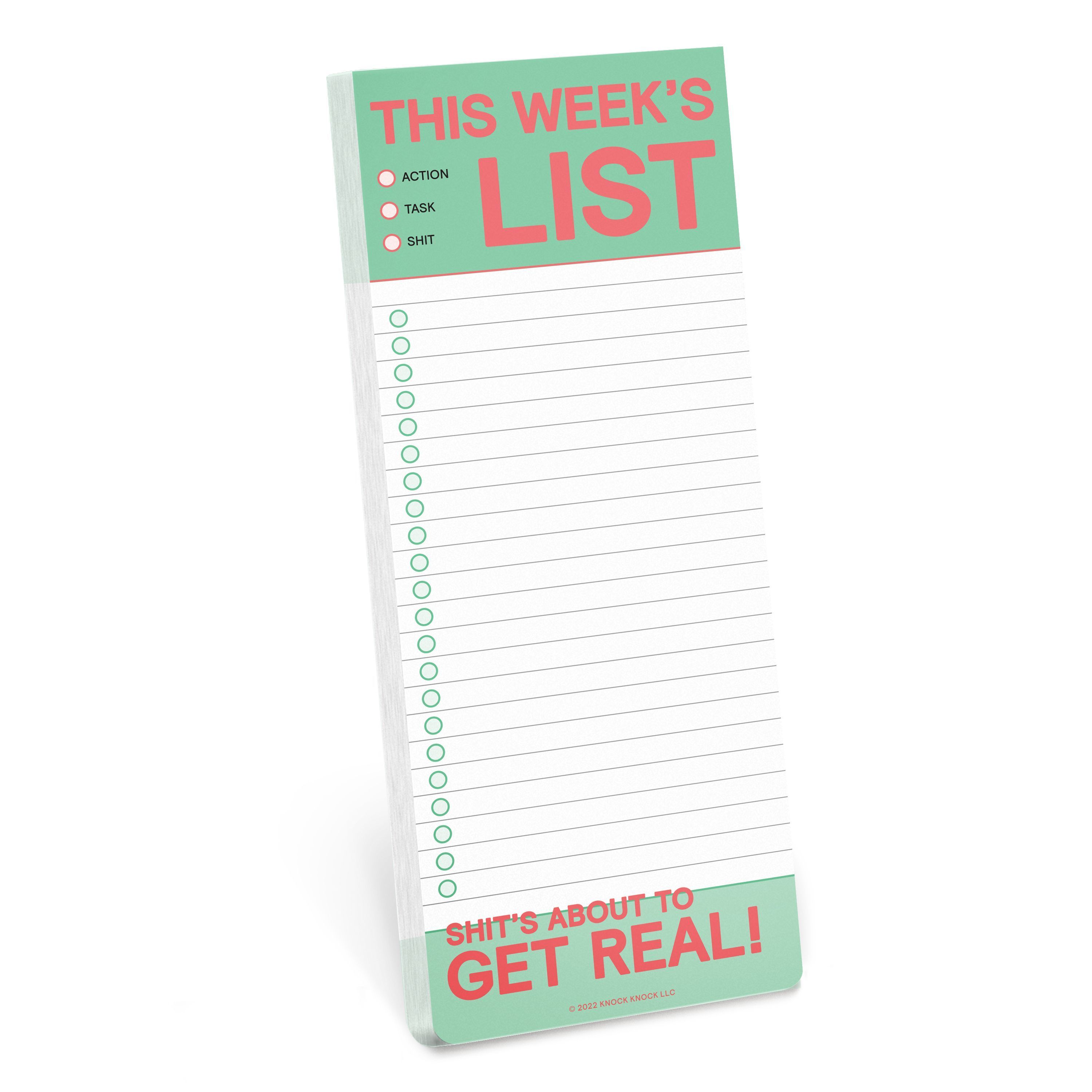 Knock Knock This Week's List Make-a-List Pad By Knock Knock