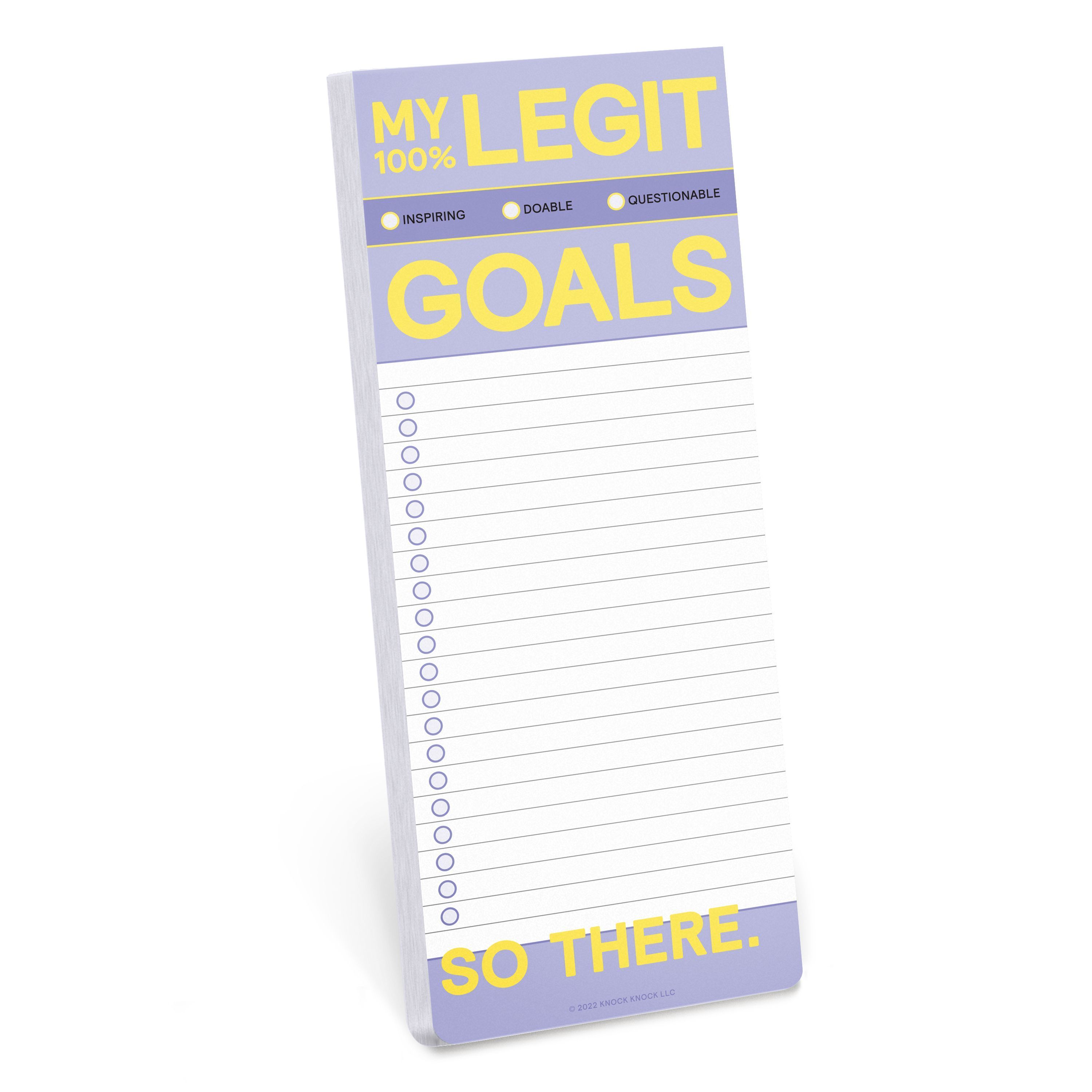 Knock Knock My Legit Goals Make-a-List Pad By Knock Knock