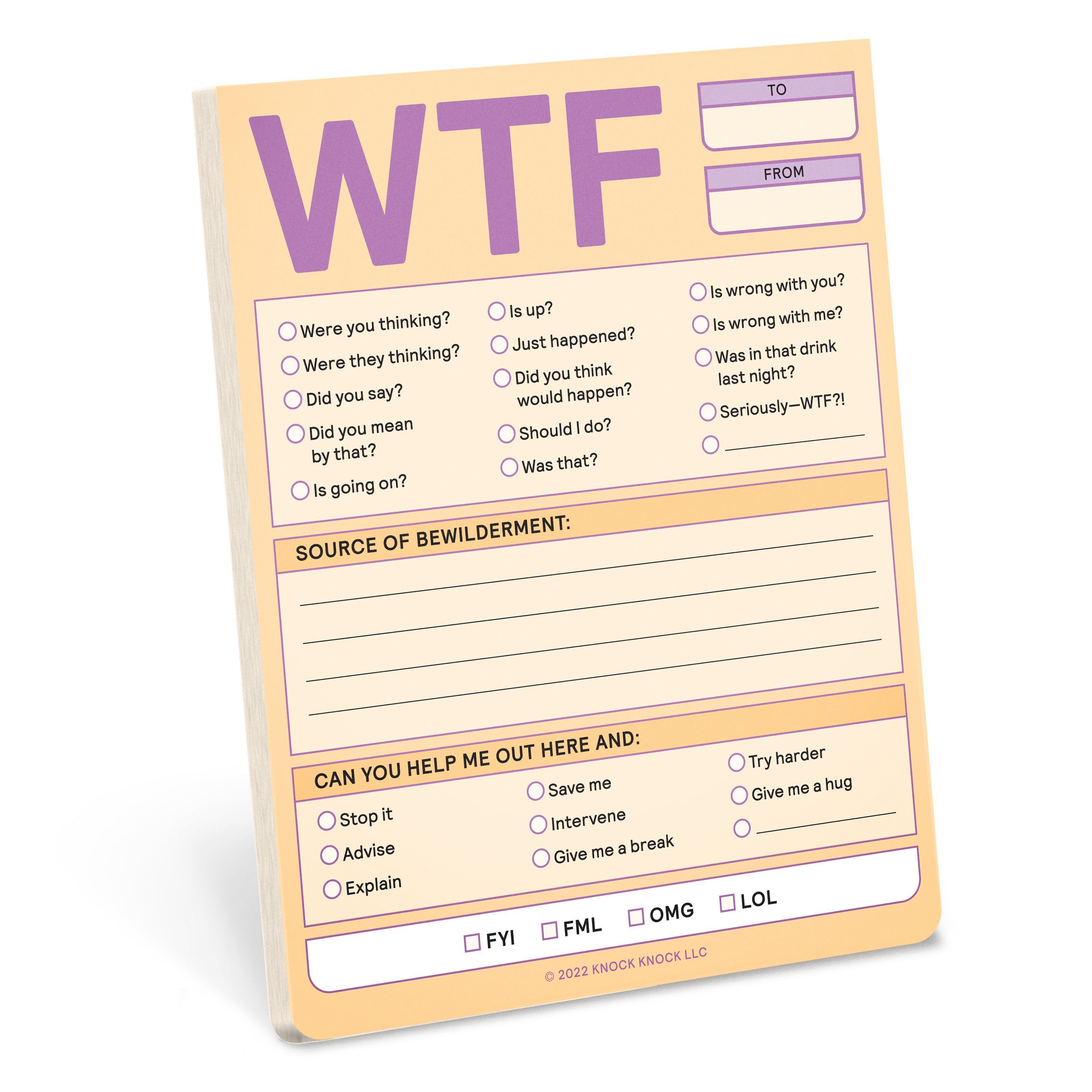Knock Knock WTF Nifty Note Pad (Pastel Version) By Knock Knock