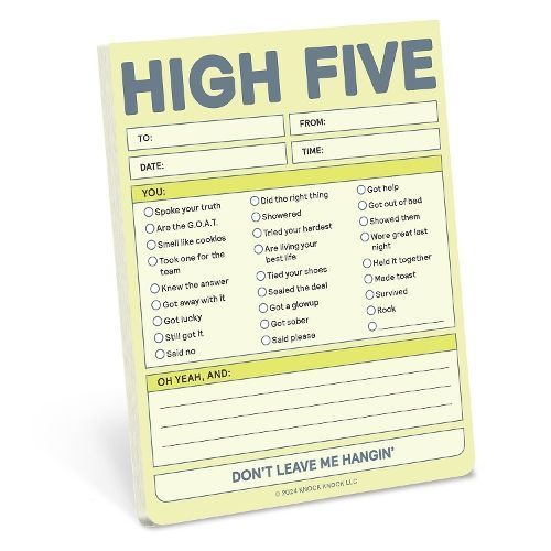 Knock Knock High Five Nifty Note (Pastel Yellow) By Knock Knock