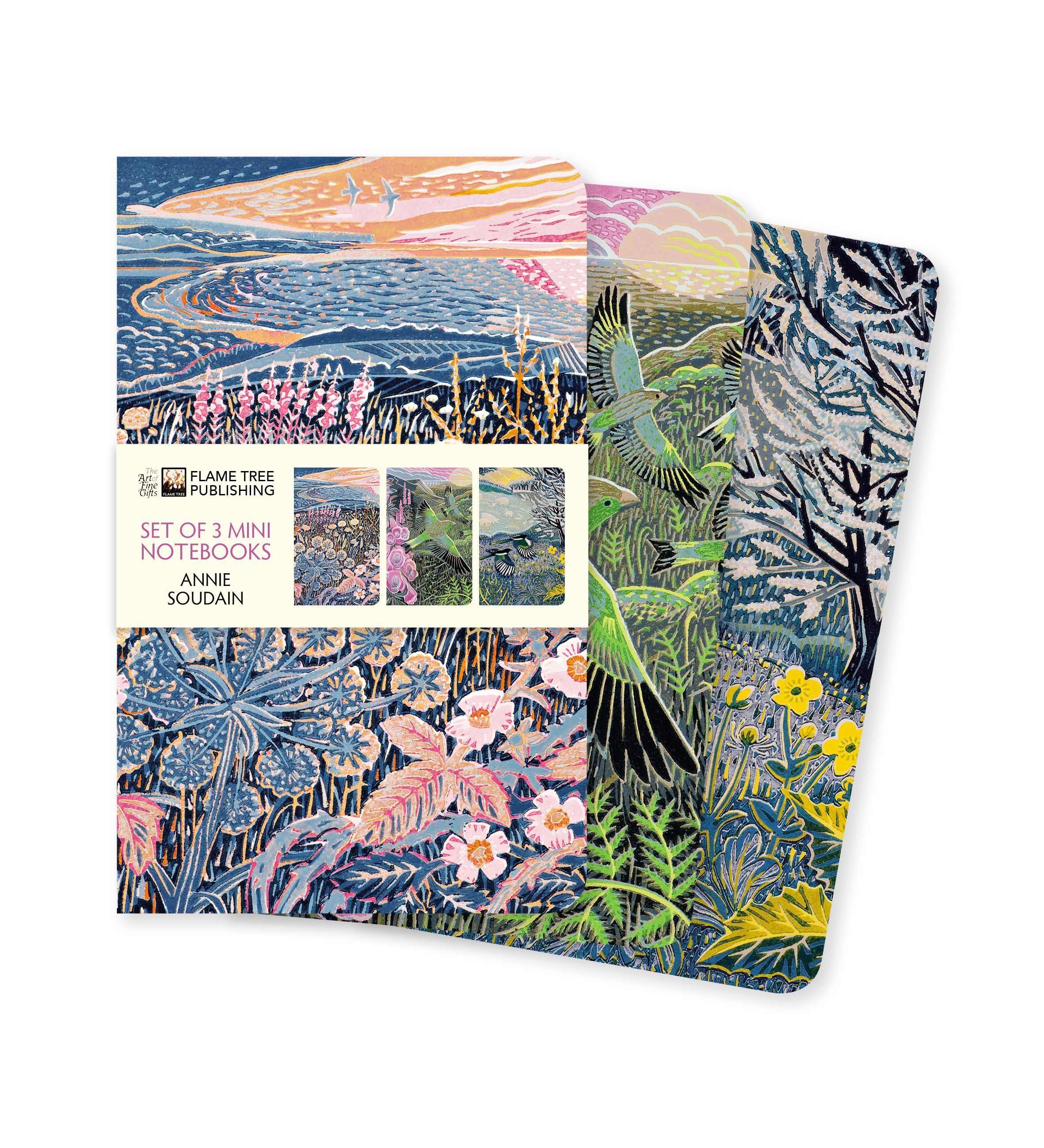 Annie Soudain Set of 3 Mini Notebooks By Flame Tree Studio
