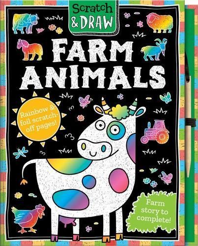 Scratch and Draw Farm Animals - Scratch Art Activity Book (Hardback)