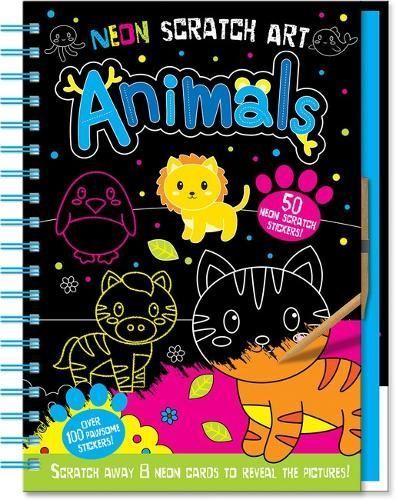 Neon Scratch Art Animals 9781801056328 (Hardback)